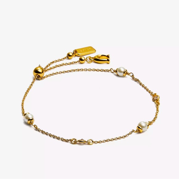 ⭐️ Coach Crystal Pearl Slider Bracelet - Picture 1 of 4